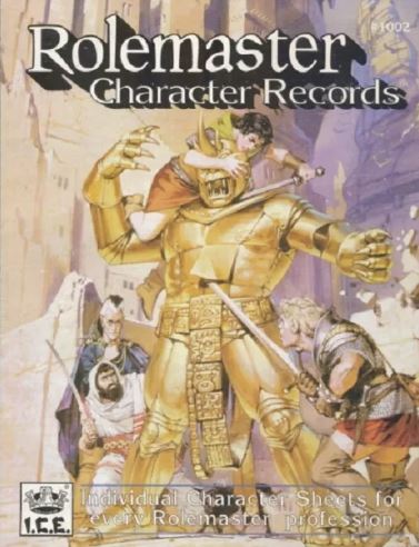 Rolemaster Character Records 1st edition