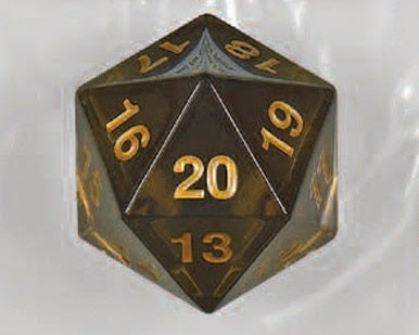 55mm Transparent D20 (Smoke w/ Gold) Spin-Down Die
